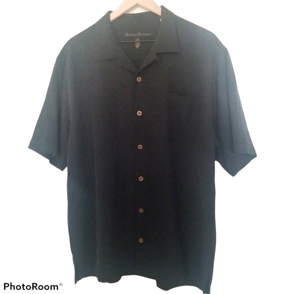 Tommy Bahama Other - Tommy Bahama 100% Silk Button Up Shirt Lg Black